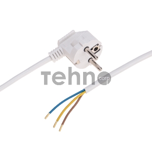 Шнур электрический с вилкой ПВС 3х0,75 мм2 1,5м (белый) REXANT