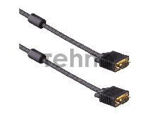 Кабель монитор - SVGA card (15M -15M) 10м 2 фильтра Exegate позолоченные разъемы, экранирование