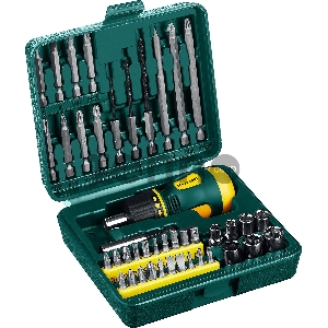 Набор KRAFTOOL Отвертка реверсивная с битами и торцевыми головками и сверлами, 43 предмета 25556-H43