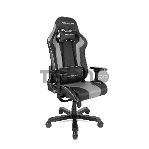 Игровое кресло DXRacer King чёрно-серое (OH/KS99/NG, экокожа, регулируемый угол наклона)