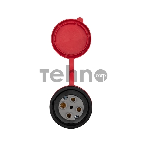 Розетка переносная влагозащищенная с крышкой, 3Р+РЕ, 32 А, IP44  каучук REXANT