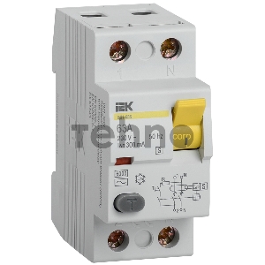 Выключатель дифференциального тока (УЗО) 2п 63А 300мА тип ACS ВД1-63S ИЭК MDV12-2-063-300
