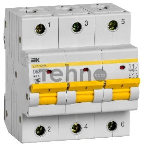 Выключатель автоматический IEK ВА47-100МА без теплового расцепителя 3P 63А 10кА D