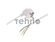 Шнур электрический с вилкой ПВС 3х0,75 мм2 5м (белый) REXANT