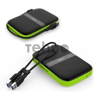 Внешний жесткий диск Silicon Power USB 3.0 4Tb SP040TBPHDA60S3K A60 Armor 2.5 черный/зеленый