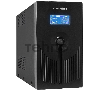 Источник бесперебойного питания CROWN Line Intractive CMU-800EURO LCD USB 800VA\480W, корпус металл, 1x12V/9AH, розетки 4*EURO+1*IEC bypass, трансформатор AVR 145-280V, LCD-дисплей, съёмный кабель 1.2 м, порт RJ11/45, порт USB, защита: от перегрузки, от К