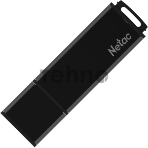 Флеш Диск Netac U351 64Gb <NT03U351N-064G-30BK>, USB3.0, с колпачком, металлическая чёрная