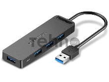 Концентратор Vention OTG USB 3.0 на 4 порта Черный - 1м.