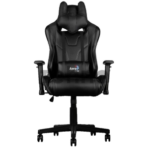 Кресло для геймера Aerocool AC220 AIR-B , черное, с перфорацией, до 150 кг, размер, см (ШхГхВ) : 66х63х125/133.