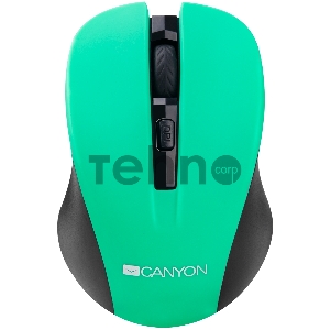 Мышь CANYON CNE-CMSW1GR Green USB {wireless mouse with 3 buttons, DPI changeable 800/1000/1200}