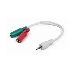 Кабель Кабель аудио сигнала Gembird, джек3.5 4pin->джек3.5 стерео + 3.5 микрофон моно, длина 20см, белый (CCA-417W), фото 1