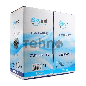 Кабель SkyNet Premium FTP indoor 4x2x0,51, медный, FLUKE TEST, кат.5e, однож., 305 м, box, серый