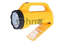 Ultraflash LED3819CSM фонарь акку. 220В желт., 9LED +12SMD LED, 2 реж, SLA, плас., коробка 12860