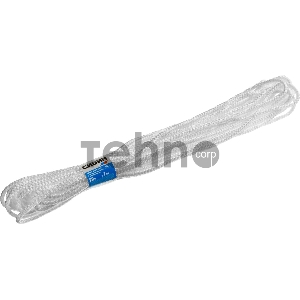 Шнур вязаный полипропиленовый СИБИН с сердечником, белый, длина 20 метров, диаметр 7 мм