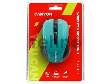 Мышь CANYON CNE-CMSW1GR Green USB {wireless mouse with 3 buttons, DPI changeable 800/1000/1200}