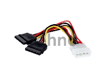 Кабель питания 2xSATA (от разъема Molex (IDE)  блока питания), 15см Exegate