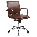 Кресло руководителя Бюрократ CH-993-Low/Brown низкая спинка коричневый искусственная кожа крестовина хромированная, фото 1