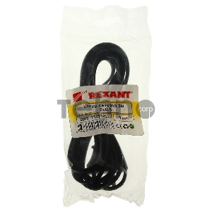 Шнур сетевой, вилка - евроразъем С7, кабель 2x0,5 мм², длина 3 метра (PE пакет) REXANT