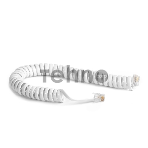 Телефонный шнур витой для трубки Greenconnect 7.5m, RJ9 4P4C (джек) белый, GCR-TPC4P4C-7.5m