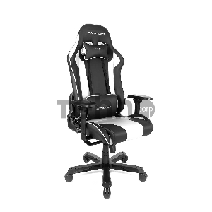 Игровое кресло DXRacer King чёрно-белое (OH/KS99/NW, экокожа, регулируемый угол наклона)