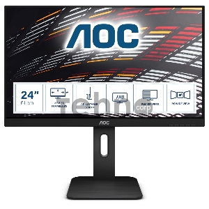 МОНИТОР 24 AOC X24P1 Black с поворотом экрана (IPS, LED, 1920x1200, 4 ms, 178°/178°, 300 cd/m, 50M:1, +DVI, +HDMI 1.4, +DisplayPort 1.2, +4xUSB 3.1, +MM)