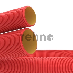 Труба гофро двустен. ПНД d63 с протяж. красн. (уп.100м) ДКС 121963100