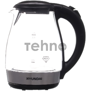 Чайник электрический Hyundai HYK-G2030 1.7л. 2200Вт черный (корпус: стекло)