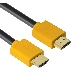 Кабель Greenconnect 1.0m HDMI версия 2.0, HDR 4:2:2, Ultra HD, 4K 60 fps 60Hz/5K*30Hz, 3D, AUDIO, 18.0 Гбит/с, 28/28 AWG, OD7.3mm, тройной экран, черный, желтые коннекторы, GCR-HM441-1.0m, фото 1