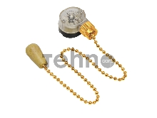 Выключатель для настенного светильника c деревянным наконечником «Gold», индивидуальная упаковка, 1 шт. REXANT