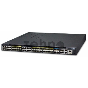 коммутатор PLANET Layer 3 24-Port 100/1000X SFP with 16-Port shared TP + 4-Port 10G SFP+ Stackable Managed Switch plus 2 Stacking ports, trunking stack up to 6 units