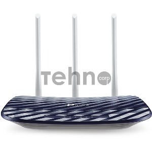 Маршрутизатор TP-Link  Беспроводный Archer C20(RU), Dual Band,(433Мбит/с на 5 ГГц + 300Мбит/с на 2,4 ГГц)  4 порта 100 Мбит/с, 3 фиксированных антенны