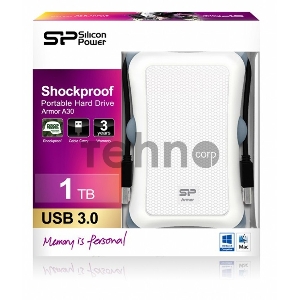 Внешний жесткий диск Silicon Power USB 3.0 1Tb A30 SP010TBPHDA30S3W Armor 2.5 белый