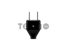 Вилка прямая без з/к 10А плоская черная REXANT