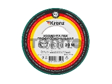 Изолента ПВХ KRANZ профессиональная, 0.18х19 мм, 20 м, зеленая (10 шт./уп.)