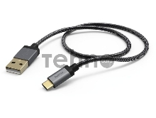 Кабель Hama USB Type-C-USB 2.0 черный 1.5м для Универсальный для универсальный (00173636)