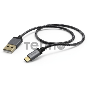 Кабель Hama USB Type-C-USB 2.0 черный 1.5м для Универсальный для универсальный (00173636)