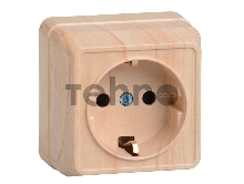 Розетка 1-м ОП Октава 16А РС20-3-ОС с заземл. сосна ИЭК ERO11-K03-16-DC