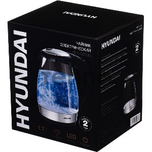 Чайник электрический Hyundai HYK-G2030 1.7л. 2200Вт черный (корпус: стекло)