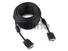Кабель VGA Premium Cablexpert CC-PPVGA-15M-B, 15M/15M, 15м, черный, тройной экран, феррит.кольца, пакет