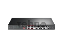 Коммутатор 24-port 10/100Mbps Unmanaged PoE+ Switch with 2 combo RJ-45/SFP uplink ports, metal case, rack mount, 24 802.3af/at compliant PoE+ ports, 2 gigabit combo RJ-45/SFP uplink ports, DIP switches for Extend mode, Isolation mode and Priority mode, up to 25