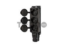 Розетка штепсельная трехместная влагозащищенная, с/з, 16 А, IP54 каучук REXANT