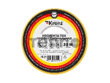 Изолента ПВХ KRANZ профессиональная, 0.18х19 мм, 20 м, желтая (10 шт./уп.)