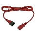Шнур для блока питания Hyperline PWC-IEC13-IEC14, IEC 320 C13, вилка C14, 3 м, 10А, провода 3 х 1,0 кв. мм, цвет: красный, фото 2