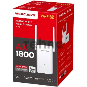 Повторитель беспроводного сигнала Mercusys ME70X AX1800 10/100/1000 белый (упак.:1шт)