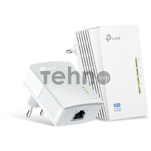 Сетевое оборудование TP-Link TL-WPA4220 300Mbps Wireless AV500 Powerline Extender, 500Mbps Powerline Datarate, 2 10/100Mbps Fast Ethernet ports, HomePlug AV, Plug and Play, WiFi Clone, Single Pack
