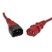 Шнур для блока питания Hyperline PWC-IEC13-IEC14, IEC 320 C13, вилка C14, 3 м, 10А, провода 3 х 1,0 кв. мм, цвет: красный, фото 1