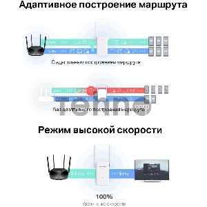 Повторитель беспроводного сигнала Mercusys ME70X AX1800 10/100/1000 белый (упак.:1шт)
