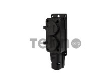 Розетка штепсельная двухместная влагозащищенная, с/з, 16 А, IP54 каучук REXANT