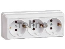 Розетка Iek ERO31-K01-16-DC РС23-3-ОБ 3местн. с з/к 16А откр.уст. ОКТАВА (белый)