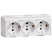 Розетка Iek ERO31-K01-16-DC РС23-3-ОБ 3местн. с з/к 16А откр.уст. ОКТАВА (белый), фото 1